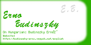 erno budinszky business card
